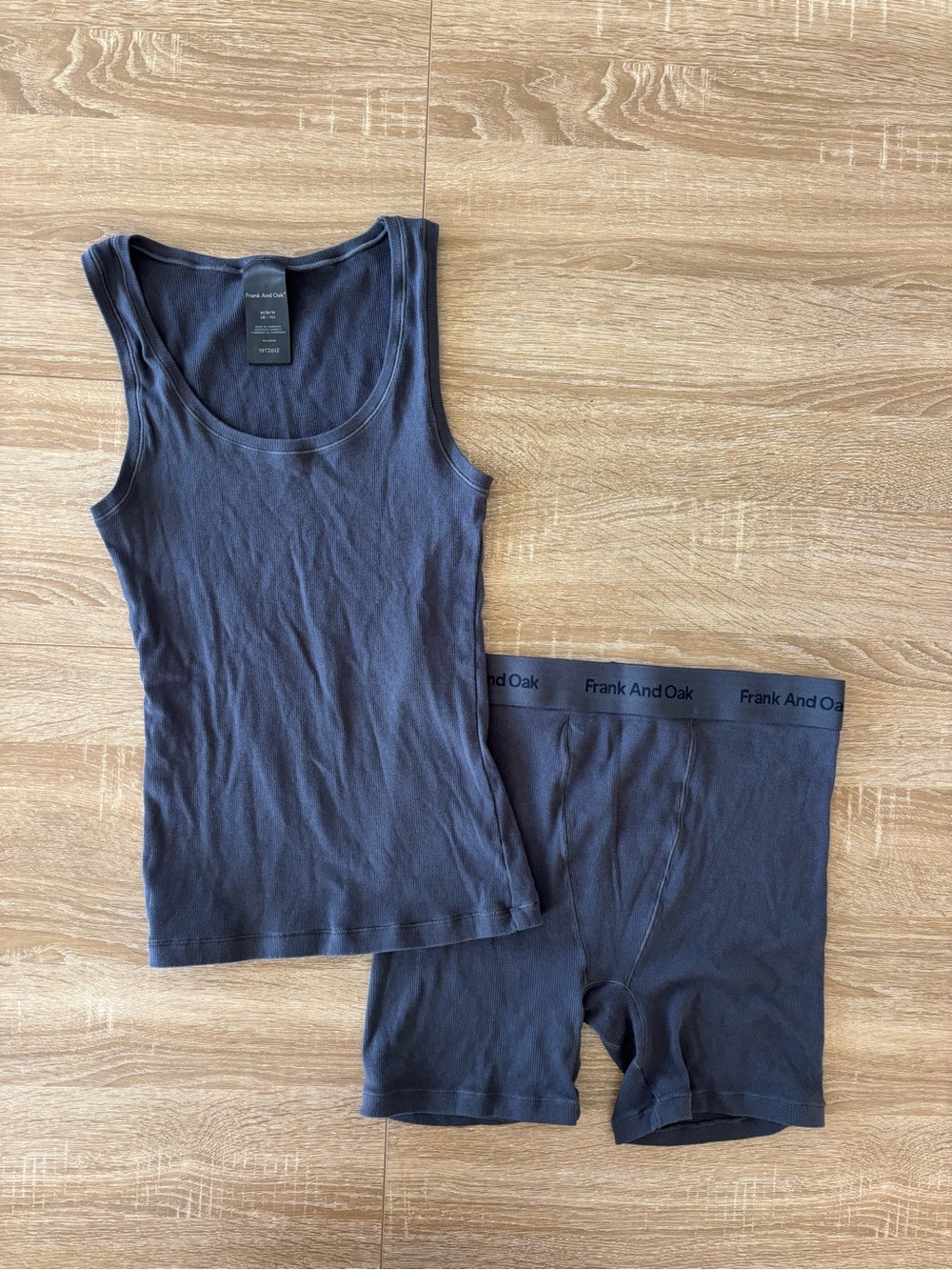 Frank and Oak cotton ribbed loungewear set size medium